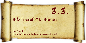 Börcsök Bence névjegykártya
