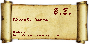 Börcsök Bence névjegykártya