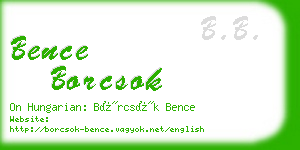 bence borcsok business card
